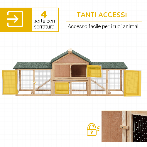 PawHut-Conigliera-da-Giardino-con-Corsa-e-Rampe-Tetto-Impermeabile-Legno-210x45-5x84-5cm