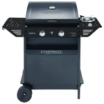 Campingaz Xpert 200 LS Plus Rocky BBQ a gas in pietra lavica, carrello BBQ con 2 bruciatori e 1 bruciatore lat.