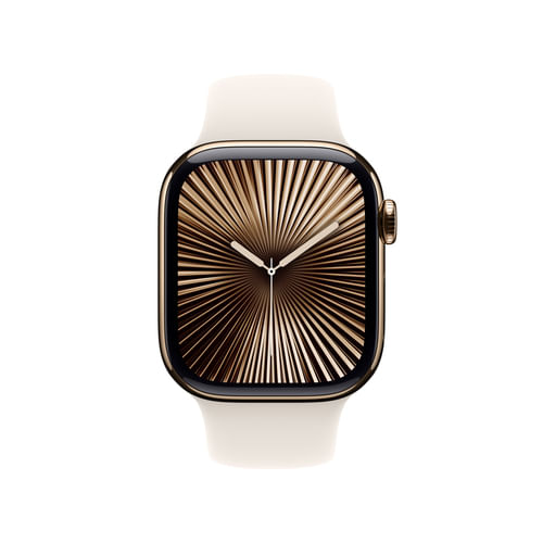 Apple-Watch-Series-10-Serie-10-GPS---Cellular-42mm-Cassa-in-Titanio-color-Oro-con-Galassia-Sport-Band---S-M
