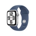 Apple Watch SE 40mm GPS Cassa in alluminio color argento con Cinturino Sport denim - M-L