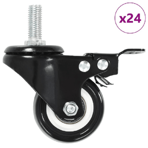 VidaXL Ruote Girevoli con Freni 24 pz 50 mm