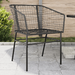 VidaXL Sedie da Giardino Set 2 pz Polyrattan Nero