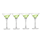 Bormioli rocco ceralacca, set 4 bicchierini cocktail 24 cl verde