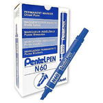 Pentel Marcatore permanente Pentel N60 Azzurro 12 Pezzi