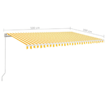 Tenda da Sole Retrattile Manuale 500x300 cm Gialla e Bianca