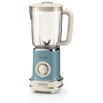 Ariete 0568 Frullatore Elettrico Vintage 1,5 Litri 500W 6 Lame in Acciaio Inox 2 Velocita' con Funzione Pulse Celeste