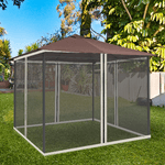 Outsunny-Zanzariera-per-Gazebo-3x3m-con-Cerniere-e-Anelli-Pannelli-da-302x207cm-Nero-Beige